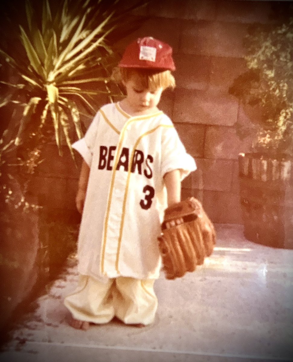 After the movie was shot… My little nephew, Doug, wearing my Bad News Bears uniform. 🥰