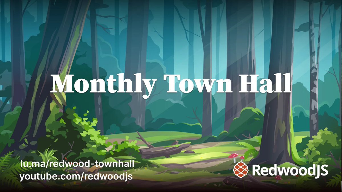 We want to see YOU tomorrow at our #RedwoodJS Town Hall 🚀 🗓️ Thursday, September 7th ⏰ 9AM to 10AM PT ​🎉 Latest Releases 🔥 New Features 🌲 RedwoodJS Conference 🔗 lu.ma/redwood-townha…