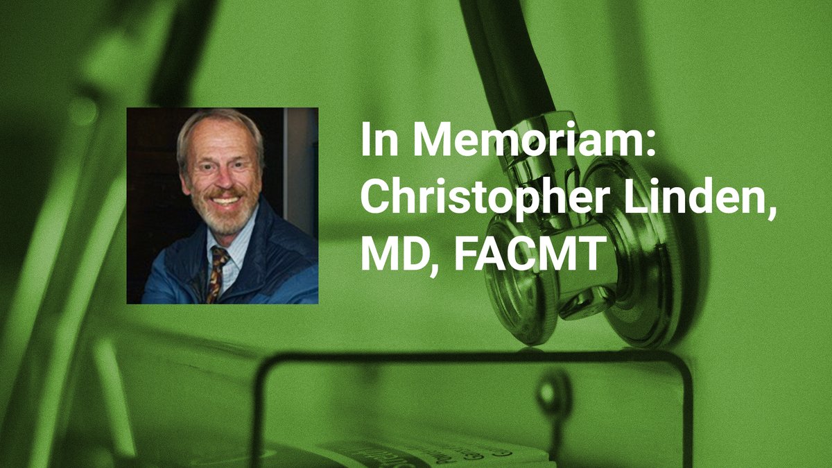 We're deeply saddened to hear of the passing of Christopher Linden, MD, FACMT. Sincere condolences to Dr. Linden's family & colleagues. We thank @kavitababu, Kevin Kent, and Ken Kulig for their touching tributes to his life and impact on med tox. Read>bit.ly/3LaXog1