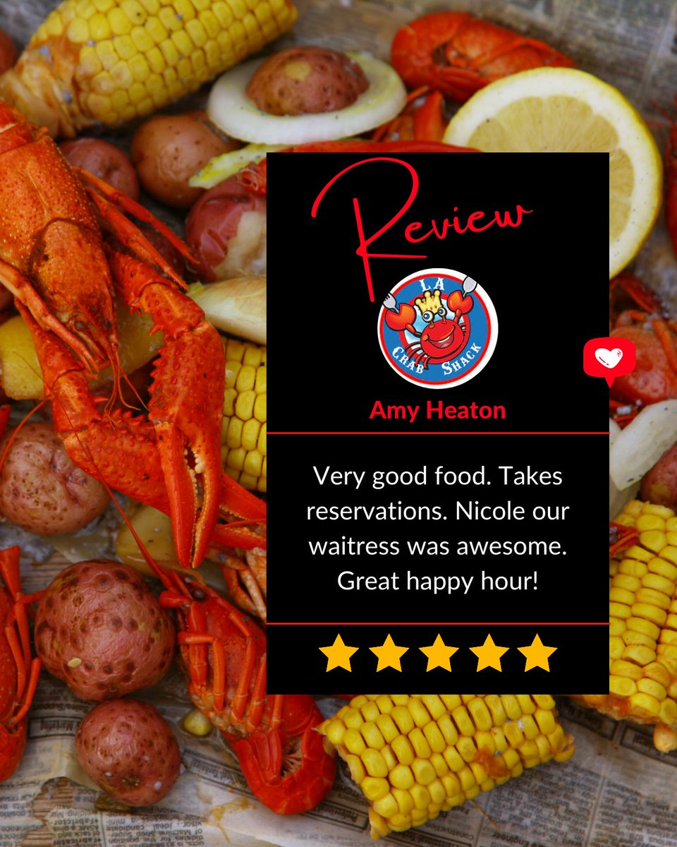 thelacrabshack's tweet photo. We're so glad you enjoyed your experience at LA Crab Shack. Your feedback fuels our commitment to serving up the best seafood delights. Can't wait to have you back for more memorable moments! 🌊🎉

https://t.co/myFW9Jycq8 https://t.co/C5X45FKLuO