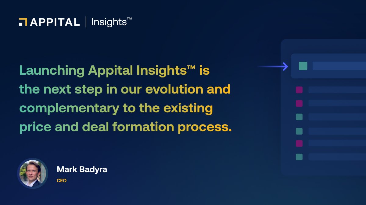 “Buyside firms no longer have to enter the market with a larger ADV order without the confidence that the trade will complete at a single shape and price which they are comfortable with.” - Mark Badyra, CEO, Appital appital.io/news/articles/…