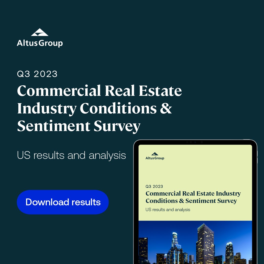 altusgroup's tweet image. We're proud to present the Q3 2023 US results from our CRE Industry Conditions and Sentiment Survey! Gain valuable insights into the perspectives of 176 CRE professionals representing diverse roles and firms across the US. Download now: altusgroup.com/insights/cre-i…

#CRE #CREinsights