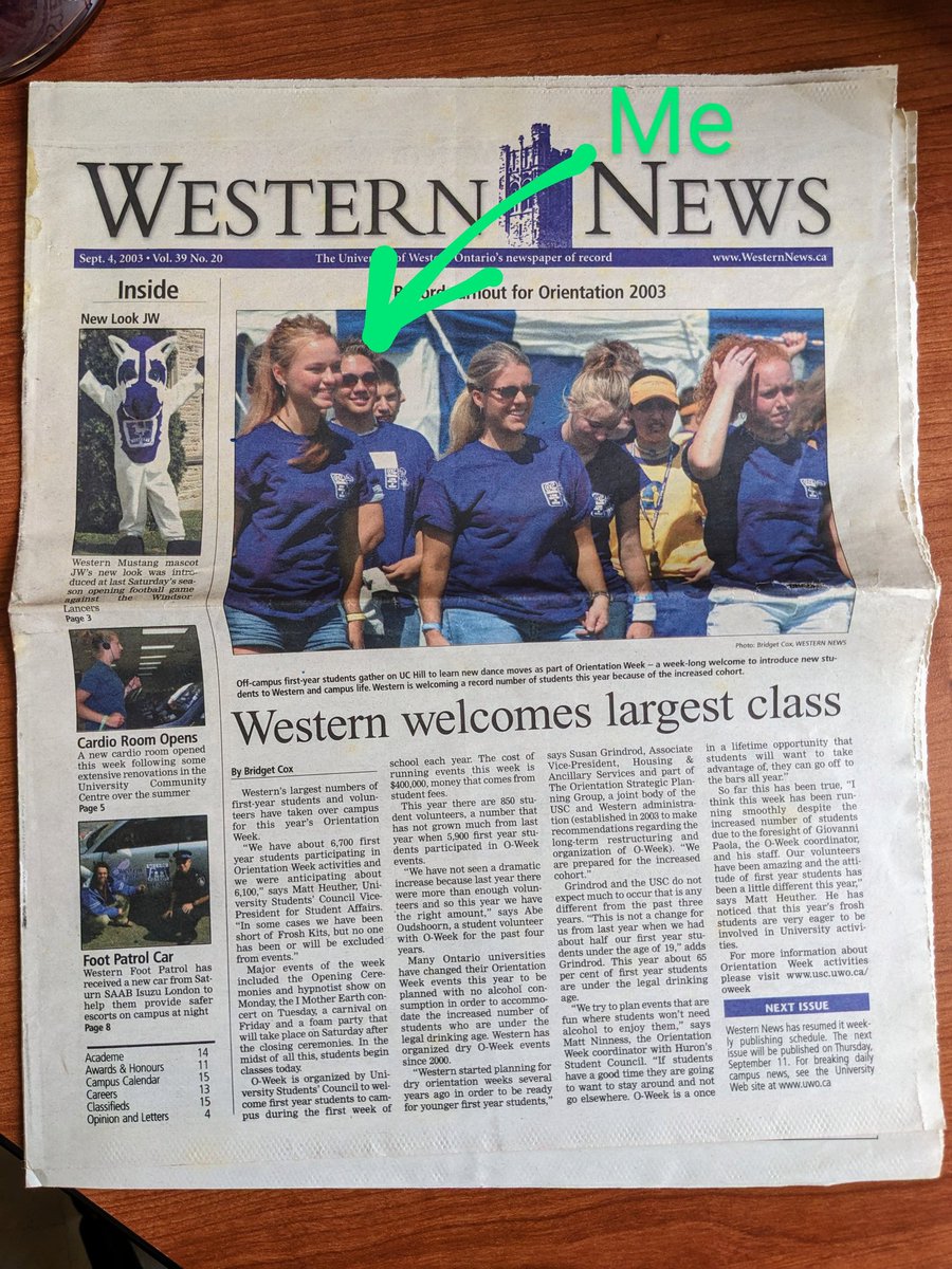 Jeremiah (Jer) Shuster (@jeremiahshuster) on Twitter photo Two decades ago, <a href="/WesternU/">Western University</a> welcomed me and the "double cohort" into the Western community. For me, OWeek was an experience I'll never forget.
To all the new 1st years of 2023, welcome to Western! I hope you have an amazing #OWeek. Have fun and stay safe! Two decades ago, <a href="/WesternU/">Western University</a> welcomed me and the "double cohort" into the Western community. For me, OWeek was an experience I'll never forget.
To all the new 1st years of 2023, welcome to Western! I hope you have an amazing #OWeek. Have fun and stay safe!