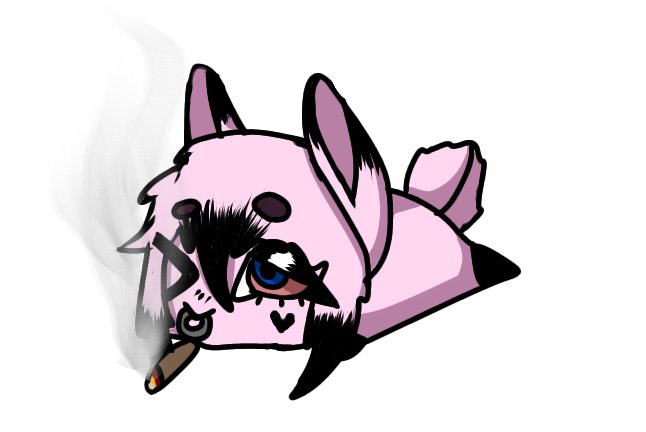 Oh no! Smoke in my eye :( #furry #furryart #fur #420 #420fur #furryfandom #rabbit #rabbitfur #pink #420friendly