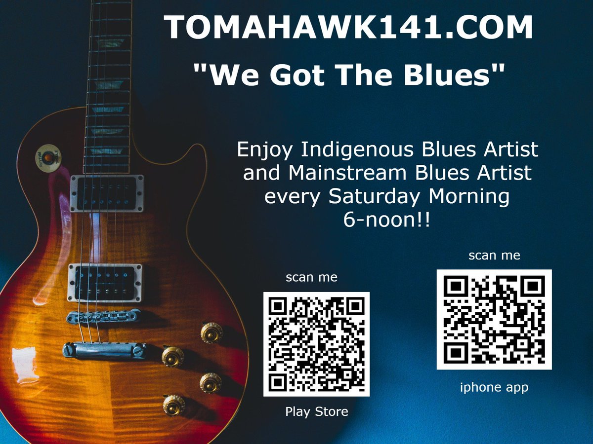 "We Got The Blues" every Saturday Morning!!! Tomahawk141.com on  #supportindigenousbusiness #supportindigenousArtists