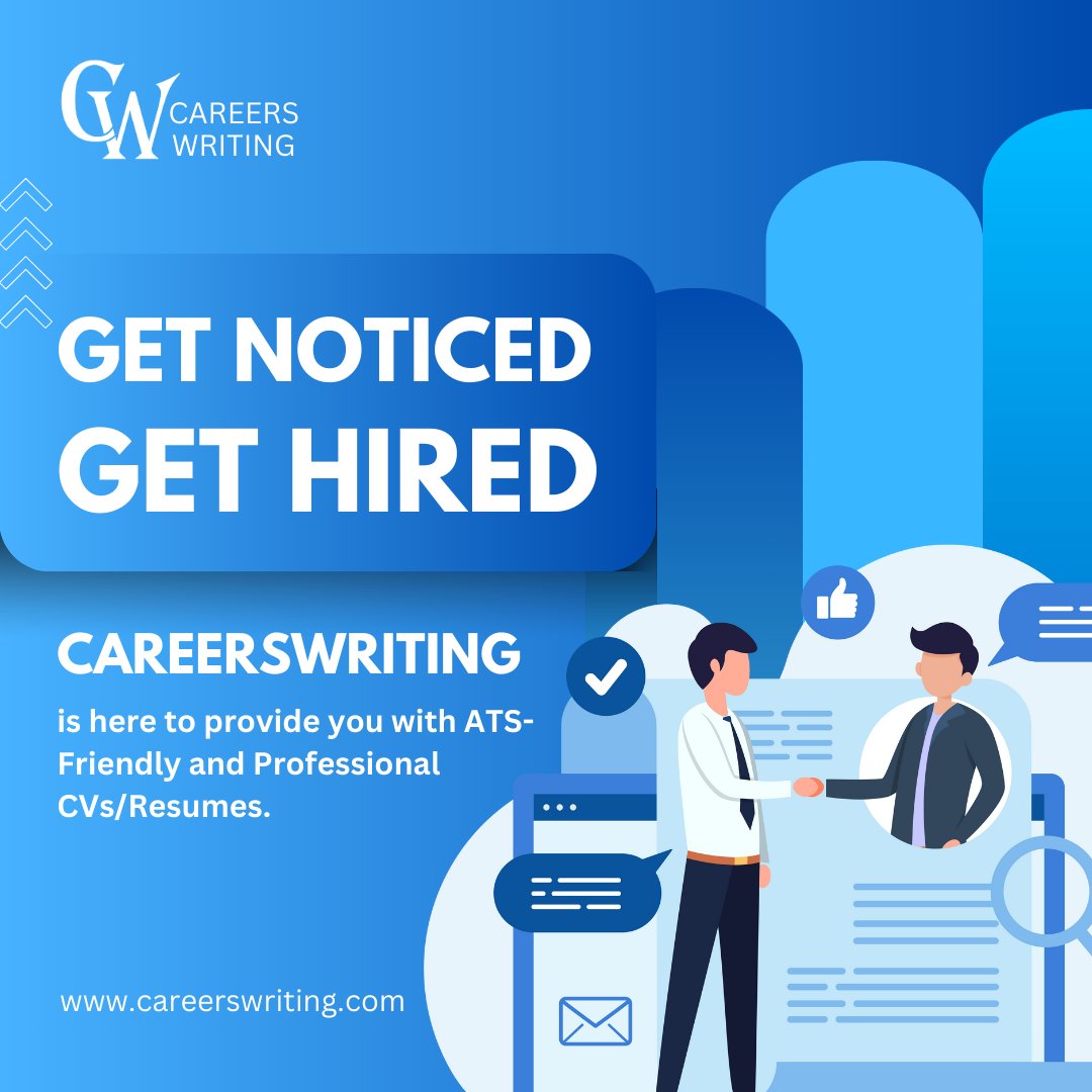 Unlock your dream job with CareersWriting! 🌟📄
We provide ATS-friendly, professional CVs/Resumes tailored to make you shine.

#careerswriting #resumes #cvs #JobSuccess #dreamjob #resumeservices #recruiter #USA