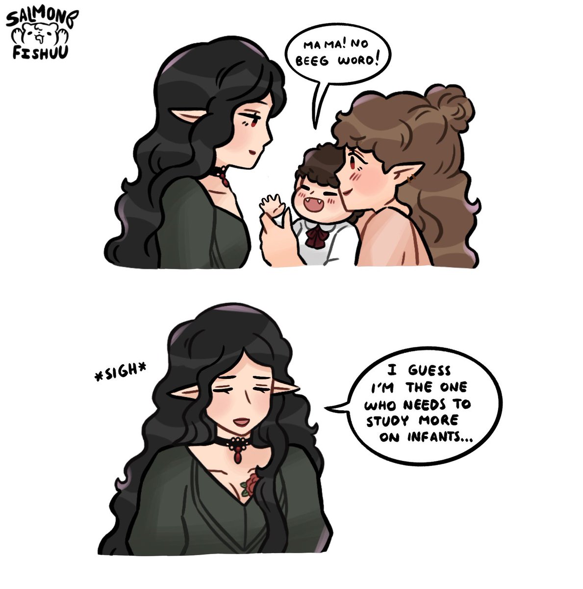 salmonblurb's tweet photo. Bite the Moon (Part 3) He’s just a lil guy! 
.
.
.
Check out my Patreon if you wanna support me in making this comic and also see early previews to the next parts!! Thank you for all the support! https://t.co/euNcaUScE2