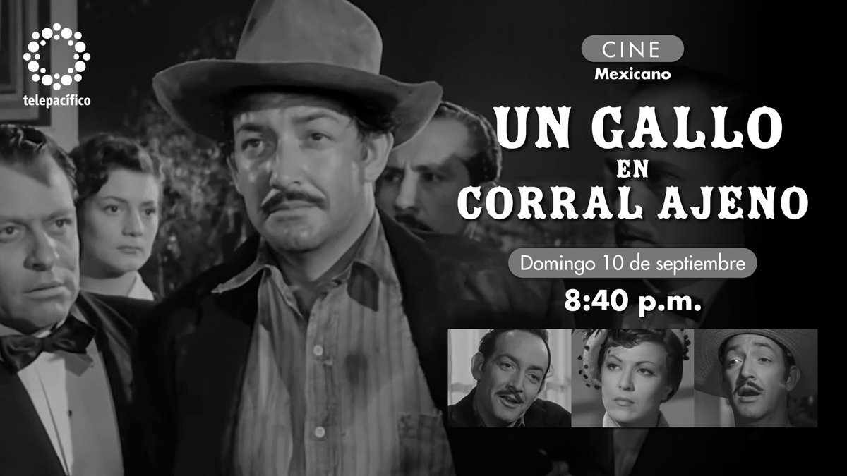 TelepacificoTV's tweet photo. 🌵🤠 Jorge Negrete es un vagabundo con doble personalidad. Un día se encuentra con una necia y rica escultora, Gloria Marín.

📺 Domingo 10 de septiembre, 8:40 p.m. por Telepacífico. 📺

¡No te lo pierdas! https://t.co/bsLF6dIcoU