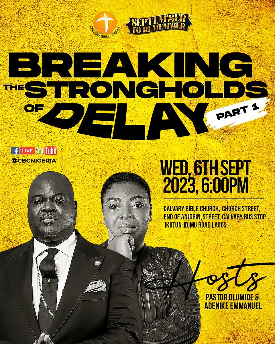 CBCNigeria's tweet photo. There is absolute power in God's Word and in it you have breakthrough.  Join our Midweek Service today at 6pm. 

You can join onsite or online @cbcnigeria. Tell your friends and don't miss it!

#Share
#CBCInvitesYou
#WednesdayService 
#CBCGlobal https://t.co/3tGNTT8VTY