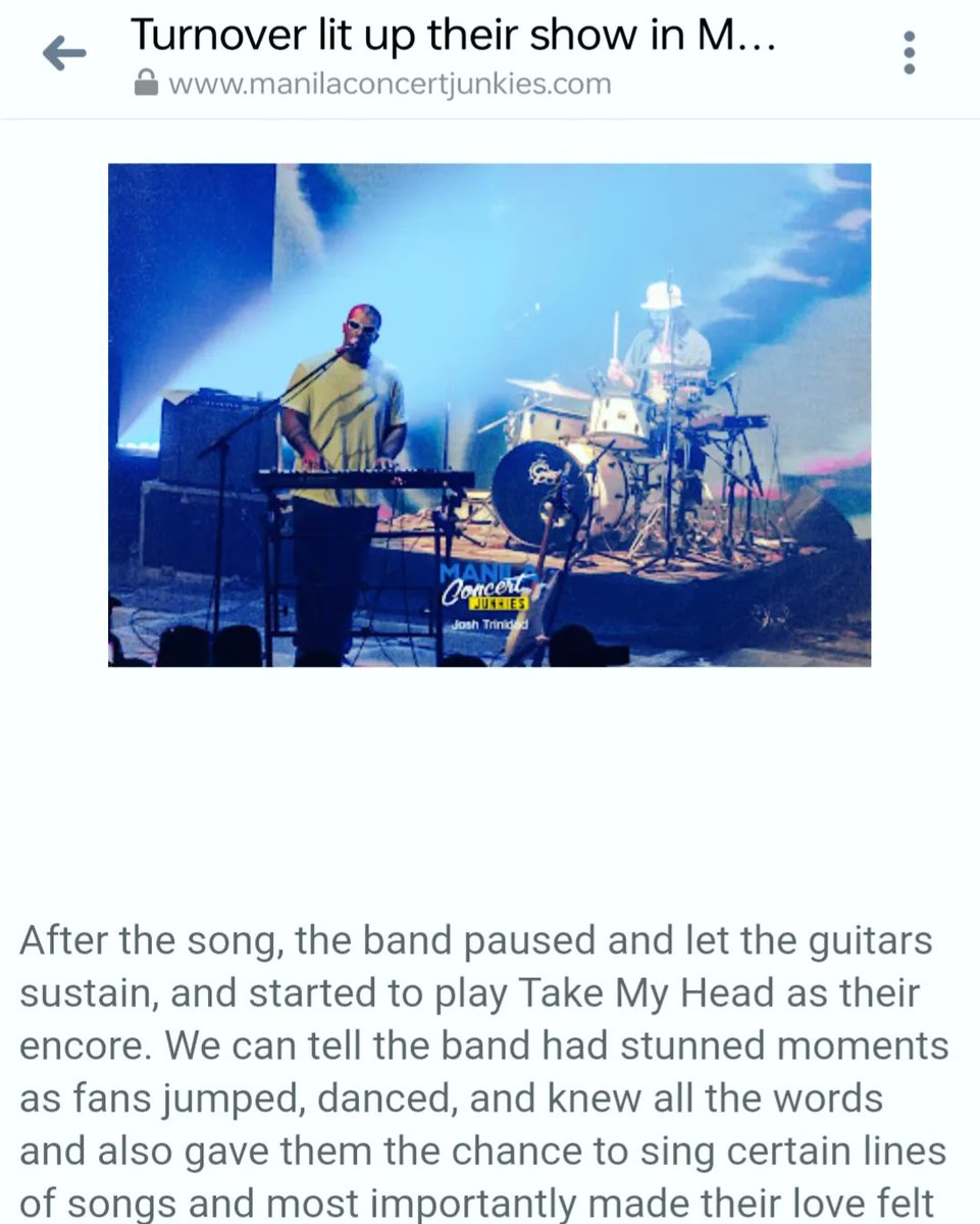 WheresIvanMusic's tweet photo. Small wins ✨ check out my article for Turnover under Manila Concert Junkies 

Thank you Christian Malanie Lee for this opportunity! Kelan next? 🫣

#turnoverinmnl

Link of article here: 
https://t.co/T9ZwIxBq80 https://t.co/1pBY8ynrpE