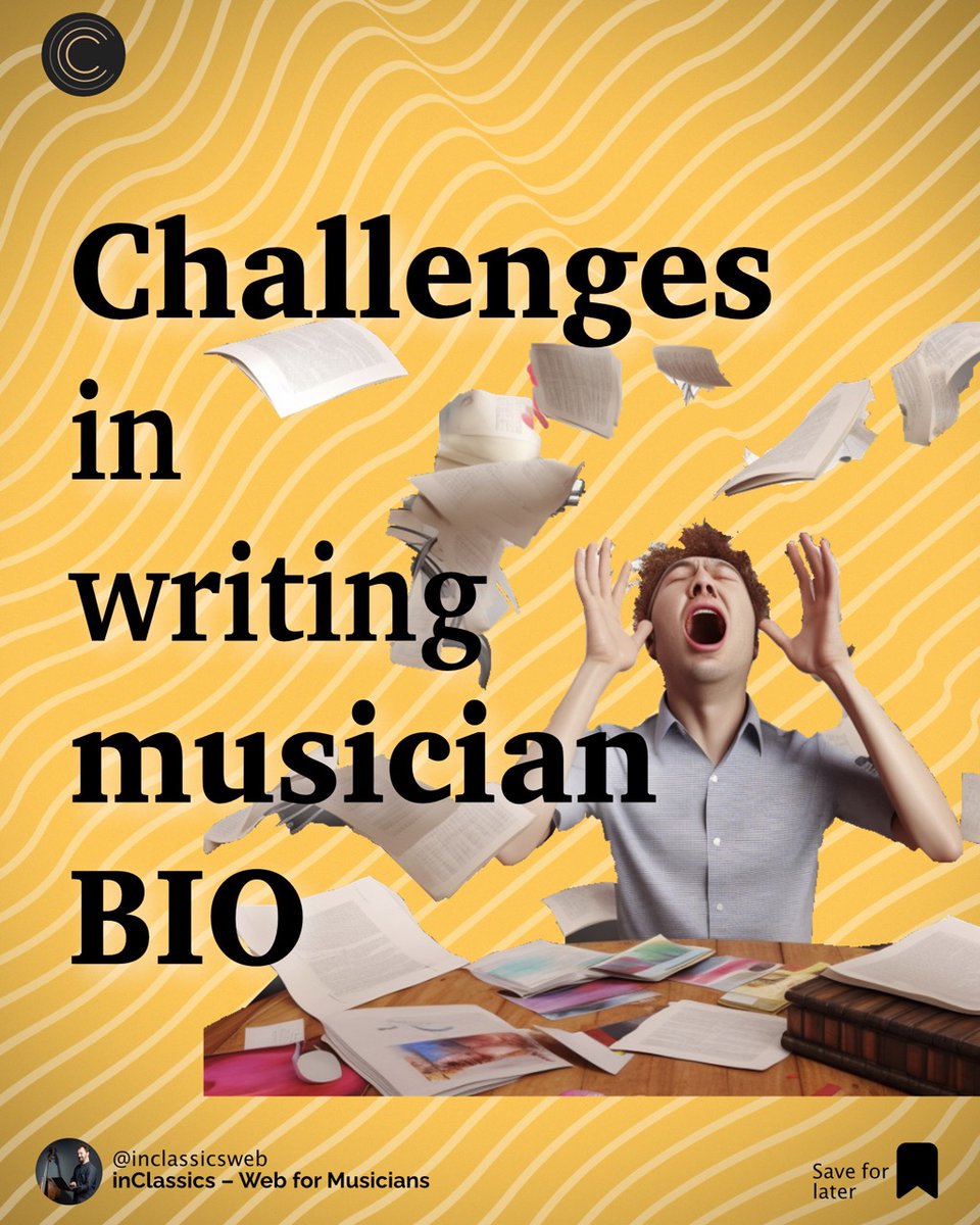 Struggling to write your perfect artist bio? 🎵 You are not alone! 

👉Read about usual challenges and how to overcome them in our article
ow.ly/fnF150Nx8Jk

 #MusicMarketing #PromotionTips #MusicIndustry