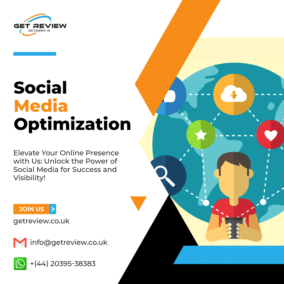 SMO Service that Boosts 🏃‍♀️ Your Social Media Presence 🔍 and Engagement.

For more info visit🌐: bit.ly/3ZoGChM
Call☎️: + (44) 20395-38383
For USA/Canada☎️: +1 (442) 228-2737
Email📧: info@getreview.co.uk

#Socialmediamanagement #Socialadvertising #Influencermarketing