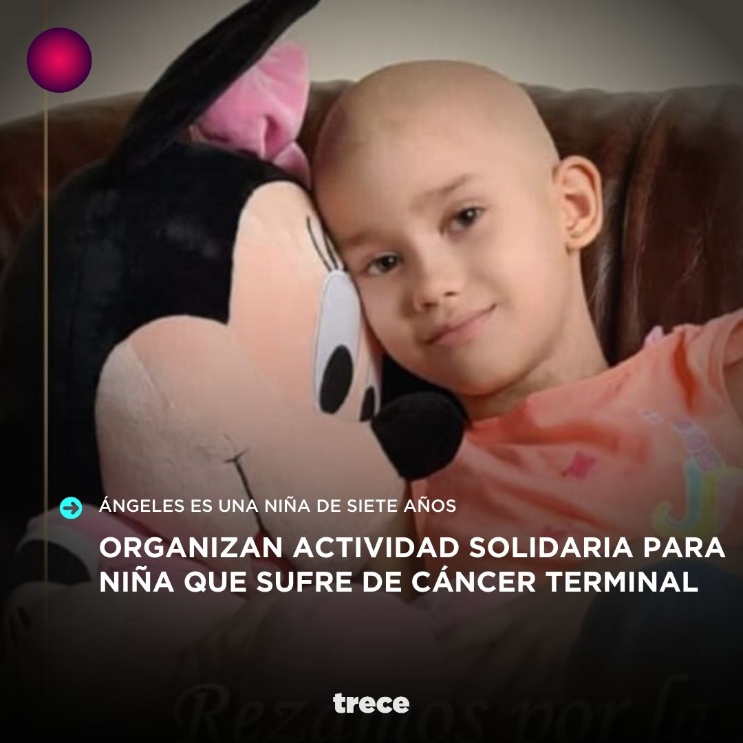 trecepy's tweet photo. ▪️ La pequeña Ángeles Schaerer es una niña de siete años y hace un poco más de un año le diagnosticaron cáncer terminal del sistema nervioso central.

▪️ Actualmente, se encuentra internada en el Hospital Materno Infantil “Niños de Acosta Ñu” porque ya perdió la movilidad y tiene problemas respiratorios.

▪️ Los padres de la pequeña están realizando varias actividades solidarias y este jueves 7 de septiembre  llevarán a cabo una pancheada para costear los gastos médicos de su internación.

▪️ Dicha actividad se realizará en el Edificio Celsa Speratti, ubicado sobre la calle C. Prof. Guillermo Leoz casi Minas Cué, Luque, a las 17:00.

▪️ Quienes quieran solidarizarse con la familia de la pequeña, pueden asistir al evento y comunicarse con su madre Ivonne Llanes.

#Trece #SiempreConectados