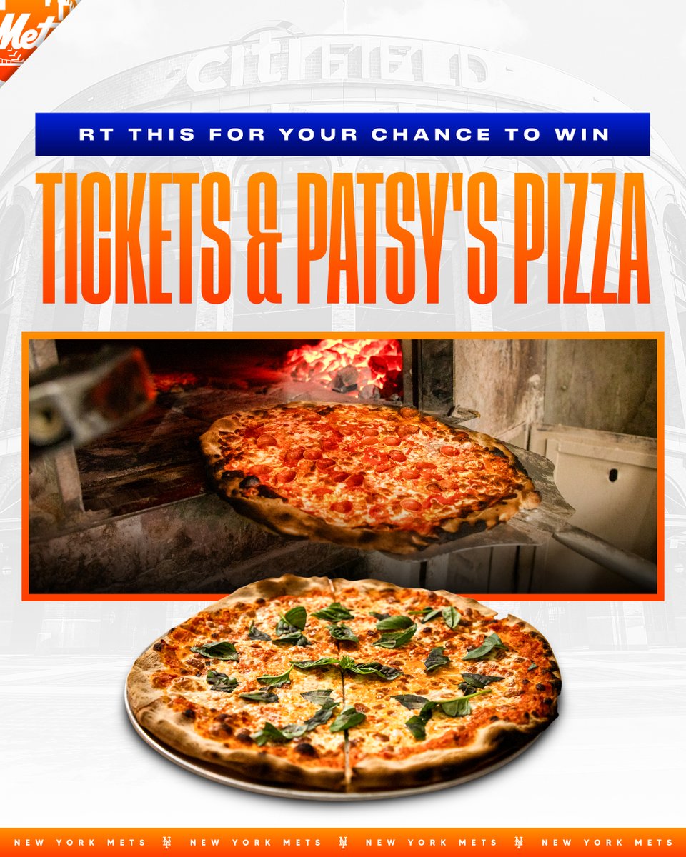 Repost this for your chance to win a pair of #Mets tickets and a meal at #patsyspizza up to $100, courtesy of Patsy’s Pizzeria!

Travel not included. Meal does not include tax and tip.