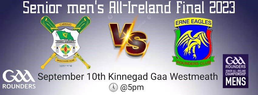 The last of the #GAARounders2023 Senior finals will take place on September 10 in Kinnegad GAA Centre, <a href="/westmeath_gaa/">Westmeath GAA</a> at 5pm. <a href="/CRounders/">CARRICK ROUNDERS</a>  and <a href="/erneeagles/">Erne Eagles</a> will go head to head once again! Tickets can be acquired online here universe.com/events/gaa-rou…
