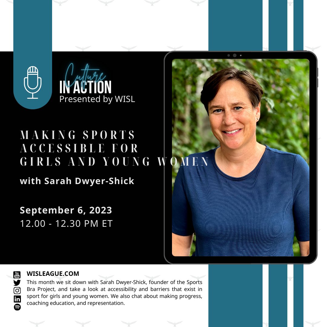 𝙏𝙤𝙙𝙖𝙮 12 𝙋𝙈 𝙀𝙏!✨ This month we sit down with @sdshick, founder of the @SportsBraProjec, and take a look at accessibility & barriers that exist in sport for girls & young women. We also chat about making progress, coaching education, and representation.