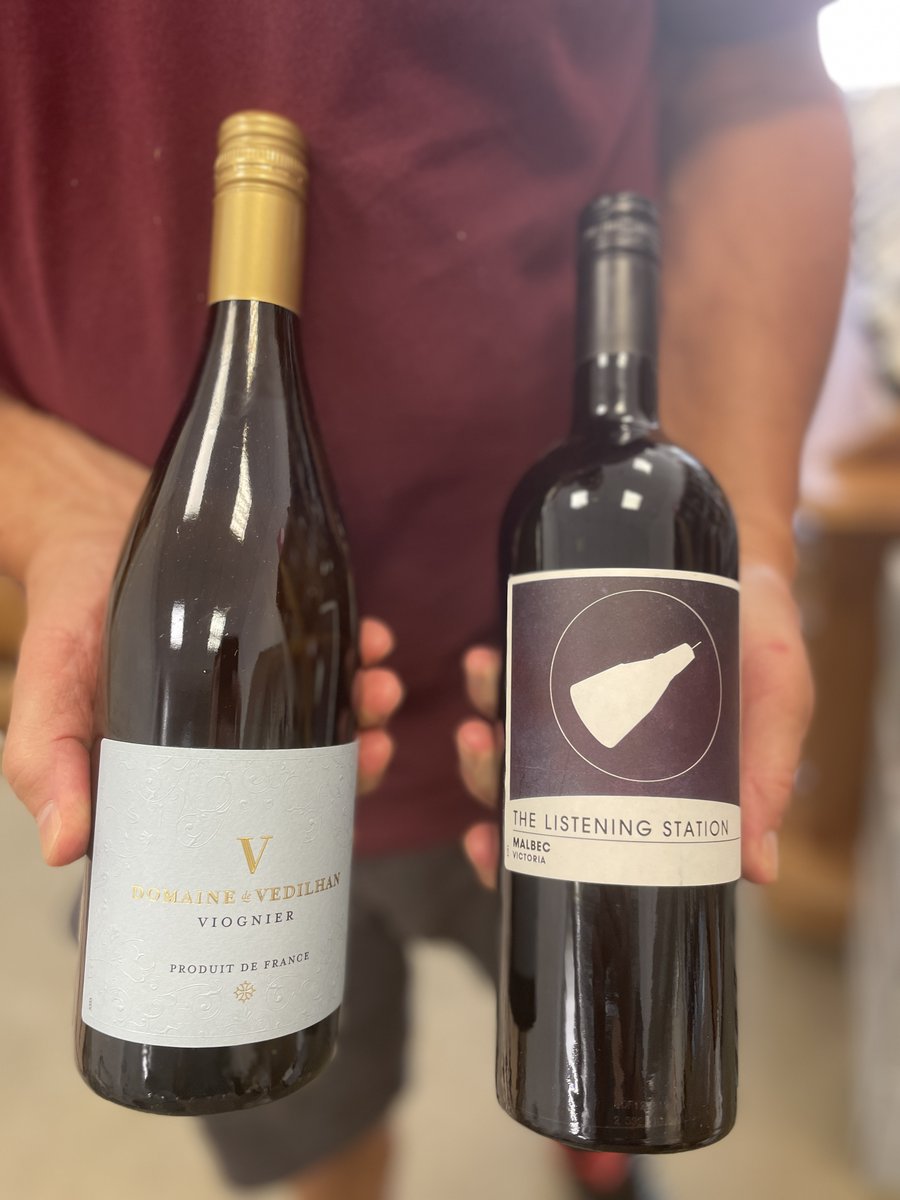 Two lovely wines of the week:
Domaine de Vedilhan Viognier £9.50

The Listening Station Malbec £8.50

Come and grab them in store while stocks last!