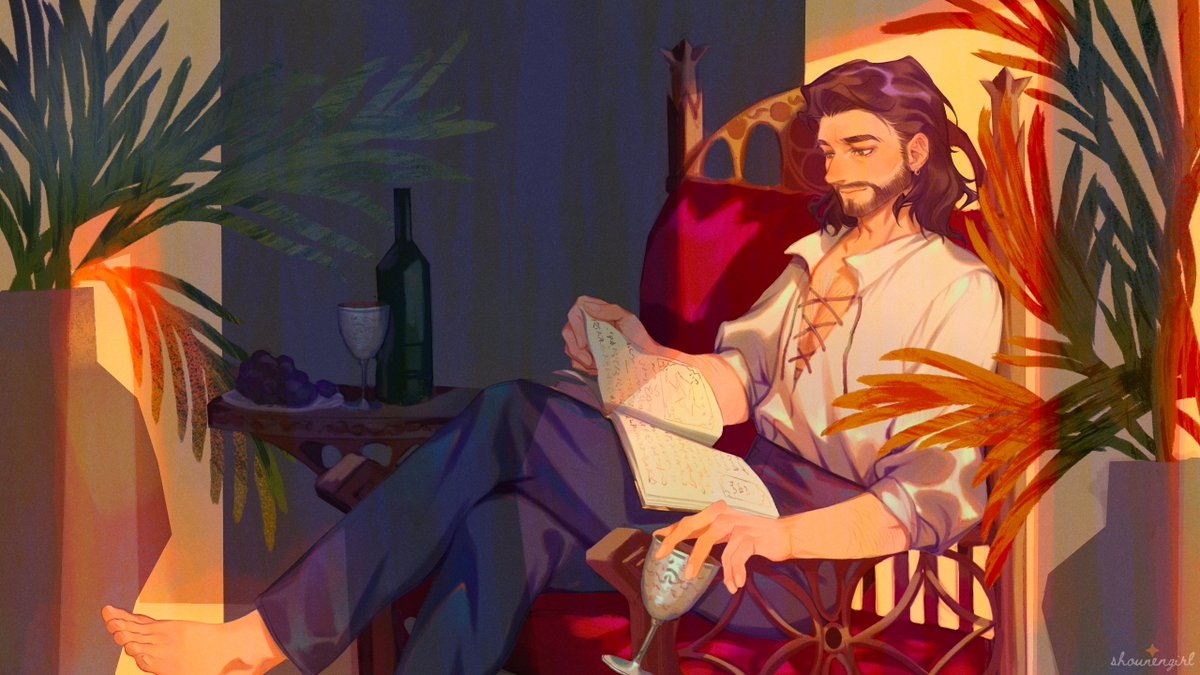 Shounen_Girl's tweet photo. His perfect evening 💜

Thanks Larian for the most gorgeous man in the world ~

#Gale #bg3 #BaldursGate3 #galedekarios #baldursgate3fanart https://t.co/47ZoucKrSt