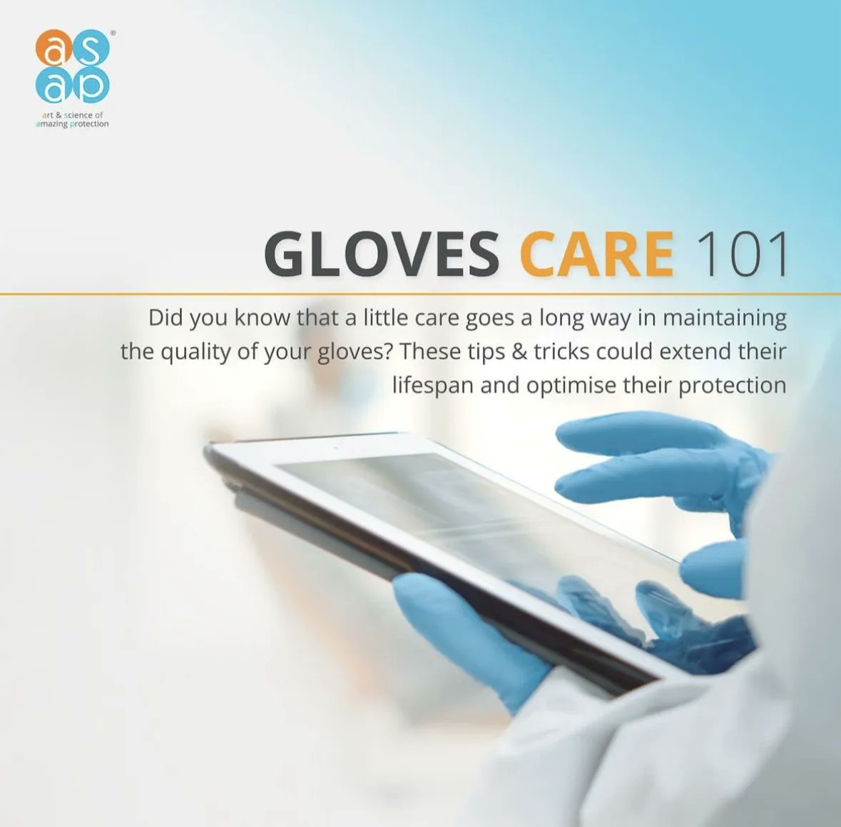 AsapInnovations's tweet photo. 🧤✨ Did you know that a little care can work wonders in maintaining the quality of your gloves? 💪🏼💡 Follow these simple tips &amp; tricks to extend their lifespan and optimize their protection.

🟠🔵
🔵🔵
#ASAP #ASAPGloves #WhyASAP #ArtAndScienceOfAmazingProtection #HygieneMatters https://t.co/W2UJc1Xd5z