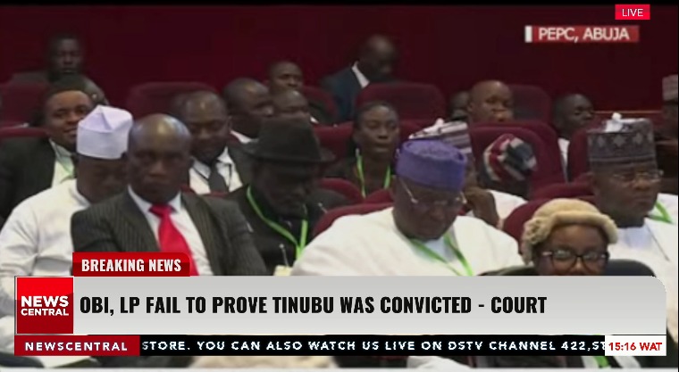NewsCentralTV's tweet photo. BREAKING: Labour Party, Peter Obi Fail to Prove Tinubu was Convicted - Court
Stay tuned as we provide real-time updates on this announcement.
WATCH👉https://t.co/sQ9HpC9lhl
📺DSTV CH 422
Comment and retweet
#PEPCJudgment #NigerianPolitics #ElectionPetition #NewsCentralCoverage https://t.co/rFBgeGokV8