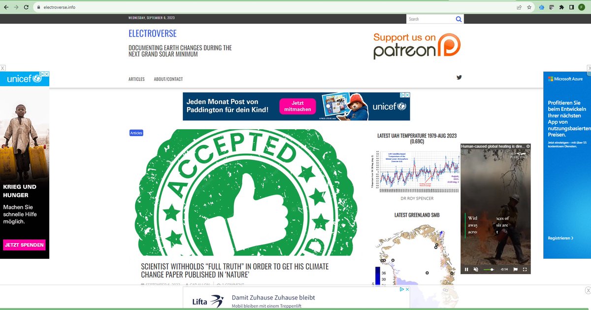 UsaParents's tweet photo. Hi @unicefgermany, @azure, not sure being associated to one of the most notorious #ClimateDenial websites out there https://t.co/hN3cSC7NgW aligns well with your corporate profile.  Just letting you know. Would appreciate a feedback if this is in line with your values. https://t.co/AZtvrxqbNa