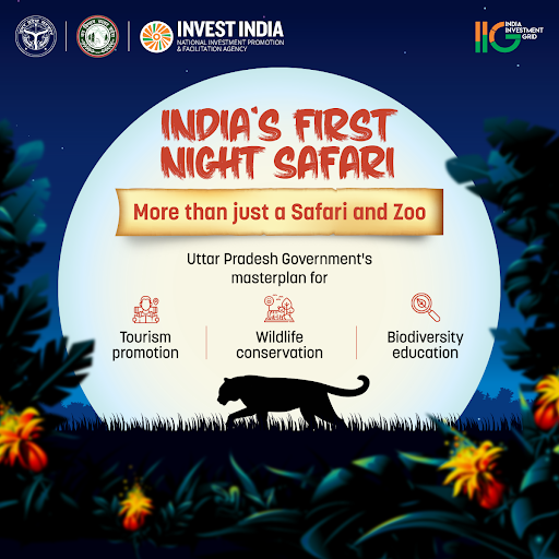 ** BIG BIG NEWS** ⏰⏰ #GrowWithIndia

Big Update  - India's first night safari at Kukrail Forest Reserve, Lucknow.

The @UPGovt invited Global Tender for 'Kukrail Day Zoo and Night Safari' Project.
Area -
The site area for Day Zoo -285 Acres 
The Site Area for Night Safari - 465