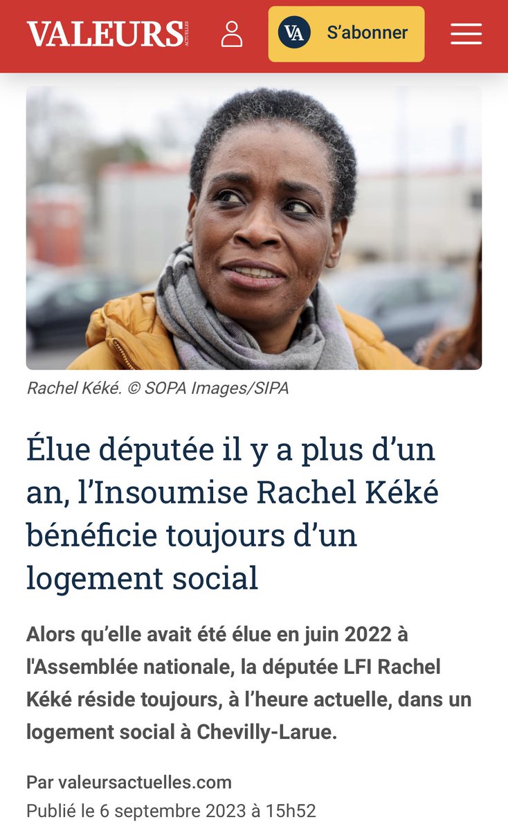 ➡️Cette députée gagne +5000€ par mois et elle bénéficie toujours d’un logement social. Quelle honte quand je pense à tous ceux qui ont réellement besoin d’un logement social et qui sont empêchés à cause des gens comme Rachel Kéké ! 😡

Une véritable honte.