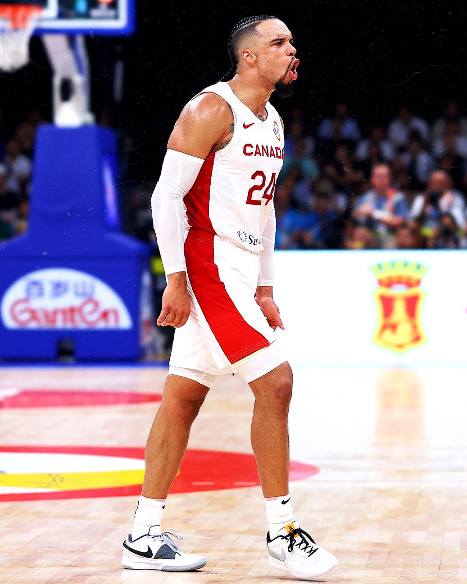 CANADA. SEMIFINAL BOUND. •Shai Gilgeous-Alexander: 31 points •RJ Barrett: 24 points •Dillon Brooks: 14 points & tough defence against Luka What a game. Serbia next on Friday 🇨🇦