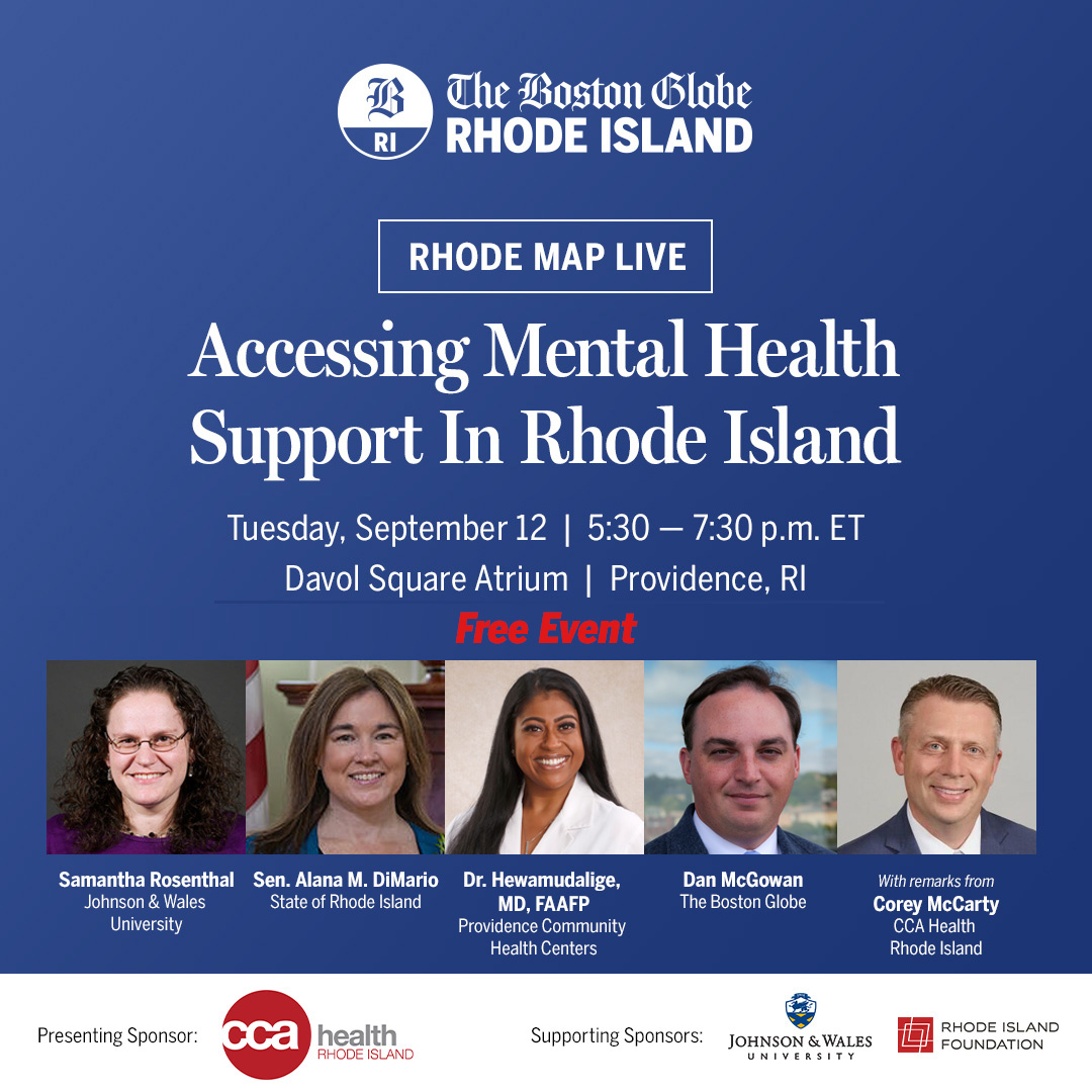 Boston Globe Rhode Island (@globe_ri) on Twitter photo Join columnist <a href="/DanMcGowan/">Dan McGowan</a> of <a href="/Globe_RI/">Boston Globe Rhode Island</a> in Providence on Sept. 12 for a free panel event examining the barriers to mental health support and how leaders can work together to increase access and improve care. Sign up here: bit.ly/45XNoPs Join columnist <a href="/DanMcGowan/">Dan McGowan</a> of <a href="/Globe_RI/">Boston Globe Rhode Island</a> in Providence on Sept. 12 for a free panel event examining the barriers to mental health support and how leaders can work together to increase access and improve care. Sign up here: bit.ly/45XNoPs