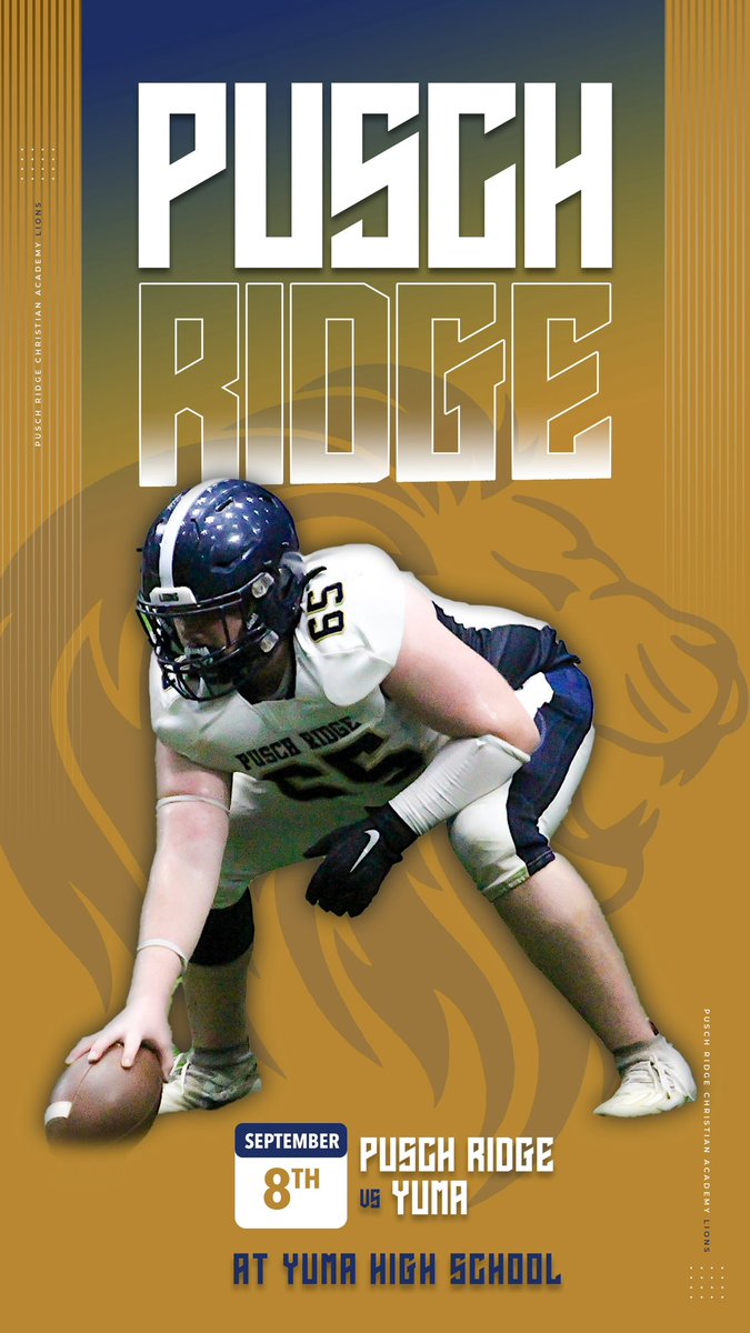 PRCAFootball's tweet image. 🚨 Make the drive out to Yuma to support your 2023 Lions as they face off against @YHSCrimNews  this Friday September 8th @7pm #ForHim #Believe