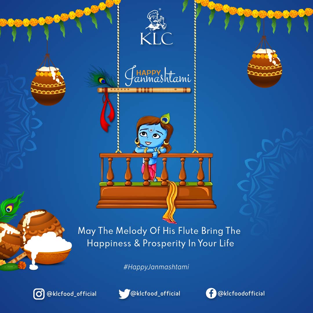 klc_official's tweet photo. Happy Janmashtami to all! 😀🙏❤️  #JanmashtamiMagic

#DivineDelights #janmastmi #janmashtami2023 #HappyJanmashtami #krishnalove #krishnajanmashtami https://t.co/l8PRRpFoXk