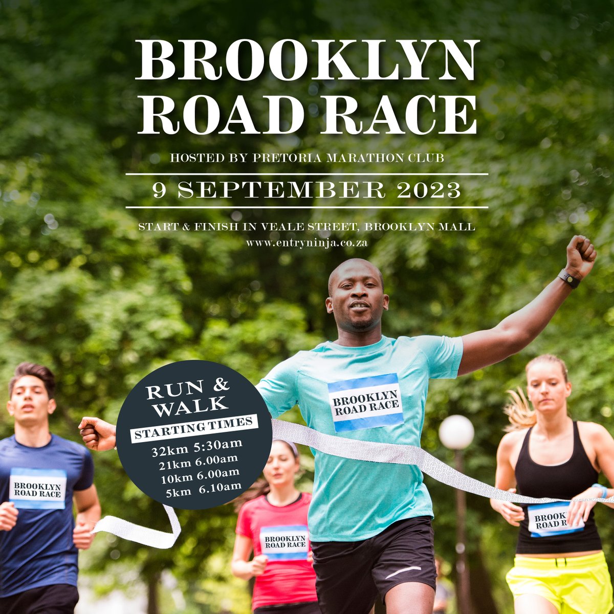 Brooklyn_Mall's tweet photo. It's time to lace up your sneakers, mark your calendars, and prepare to conquer the Brooklyn Road Race taking place on September 9th! 📷📷.
RACE DAY ENTRIES &amp; ONLINE COLLECTION: 9th of September from 4h30 - 6h00.
Brooklyn Mall: Next to Spur Steak Ranch
See you there. https://t.co/Ili2P23A19