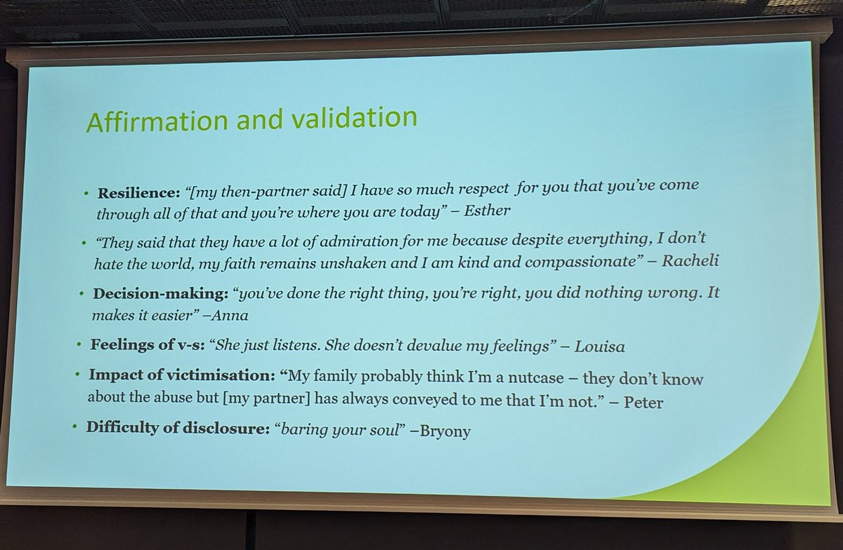Brilliant paper from Jade Bloomfield-Utting with practical tips on what people need from friends / family when they disclose sexual victimisation #eurocrim2023