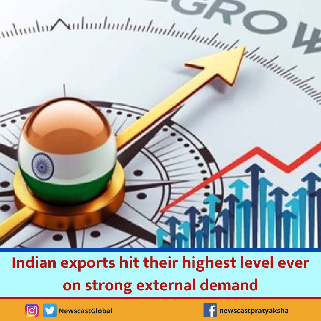 NewscastGlobal's tweet image. (1/2) According to a business survey, #IndianExports hit their highest level ever on strong external demand but growth in booming Indian #ServiceSector slowed somewhat in Aug. However, overall conditions continued to be firm despite increased #inflation pressures
#IndiaProgresses