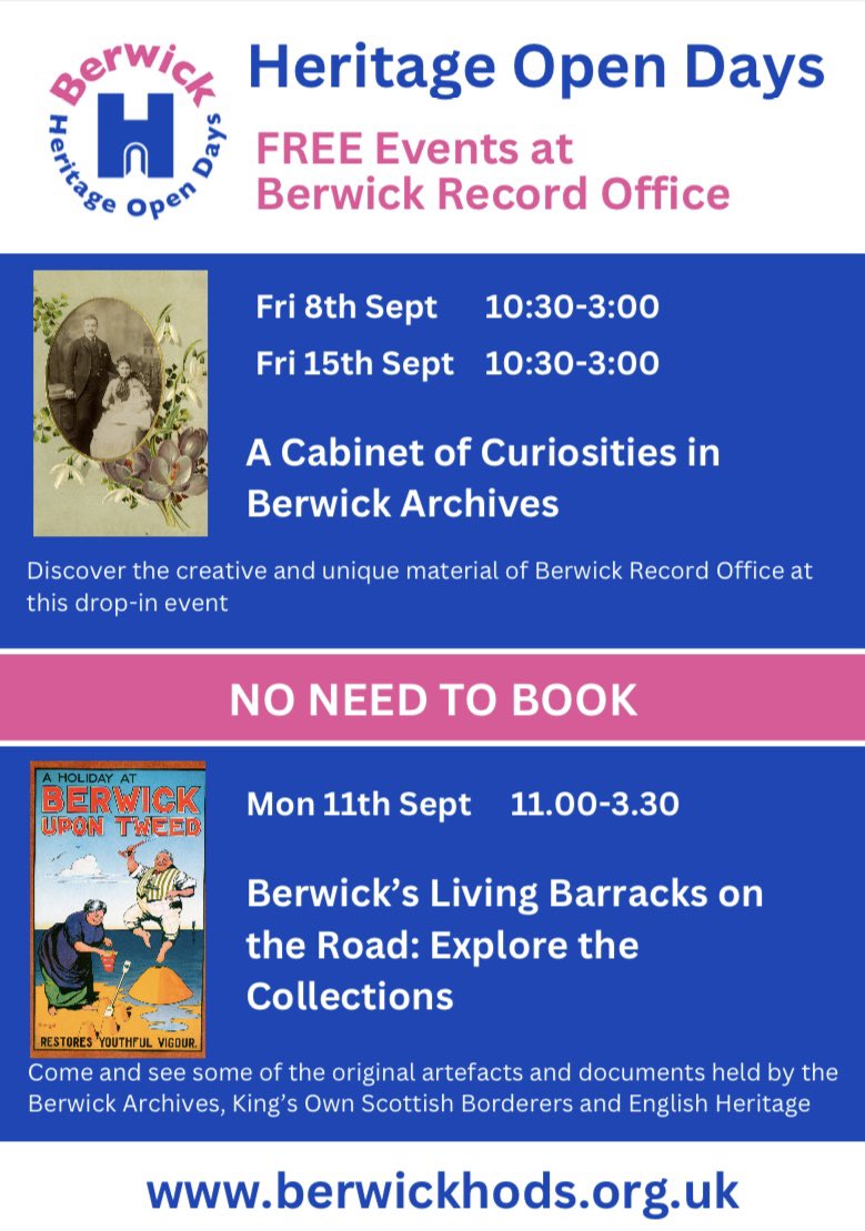Lots happening in Berwick Library this Heritage Open Days and it’s all #freetoexplore