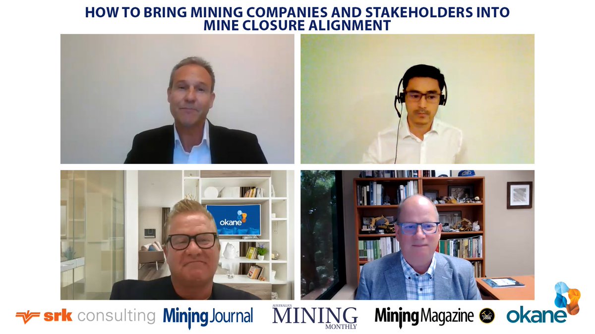 Mining Journal talks to mine closure experts from @SRKConsulting and @okaneconsultant to discuss the good and important work being done around mine closure. Watch the interview here: mining-journal.com/partners/partn… #mineclosure #SRKconsulting #Okaneconsulting