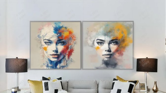 'Abstract Wall Art Printable | Digital Download Poster' by GiGio ❤️ #femme #woman #women #wallart #decoration #peinture #visage #BeautesEnHerbe @DreamyBoho2 etsy.com/shop/DreamyBoh…