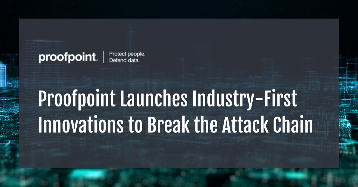At Protect 2023, @Proofpoint introduced industry-first #innovations to #BreakTheAttackChain and address the top risks organizations face today, from business email compromise (#BEC) to #ransomware and data exfiltration. bit.ly/44I1fs6