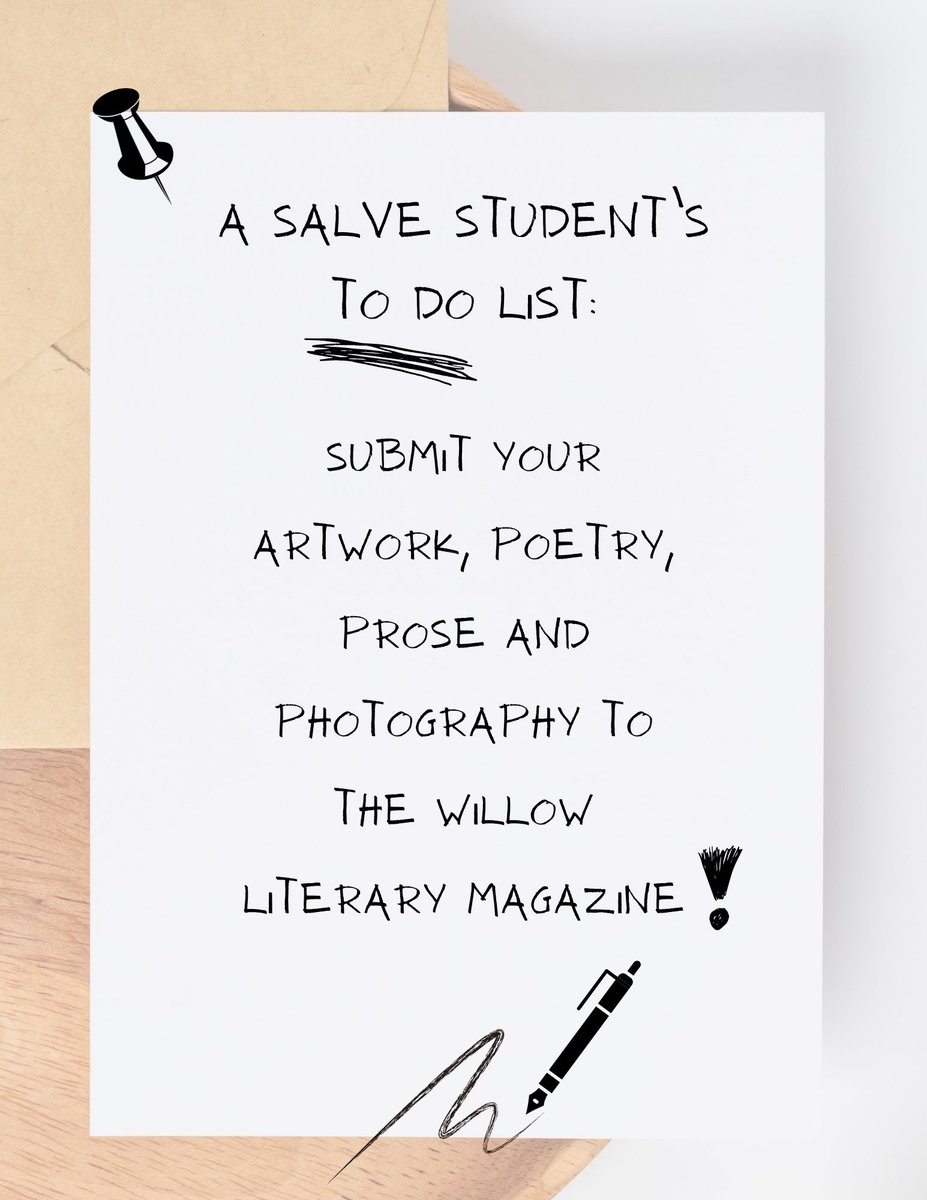 salvewillow's tweet photo. It’s the first day of classes…What a time to let your creativity flow 🌊 Submit your works to the link in our bio to be featured in the Fall ‘23 edition of The Willow! https://t.co/G62JUF7Gf2