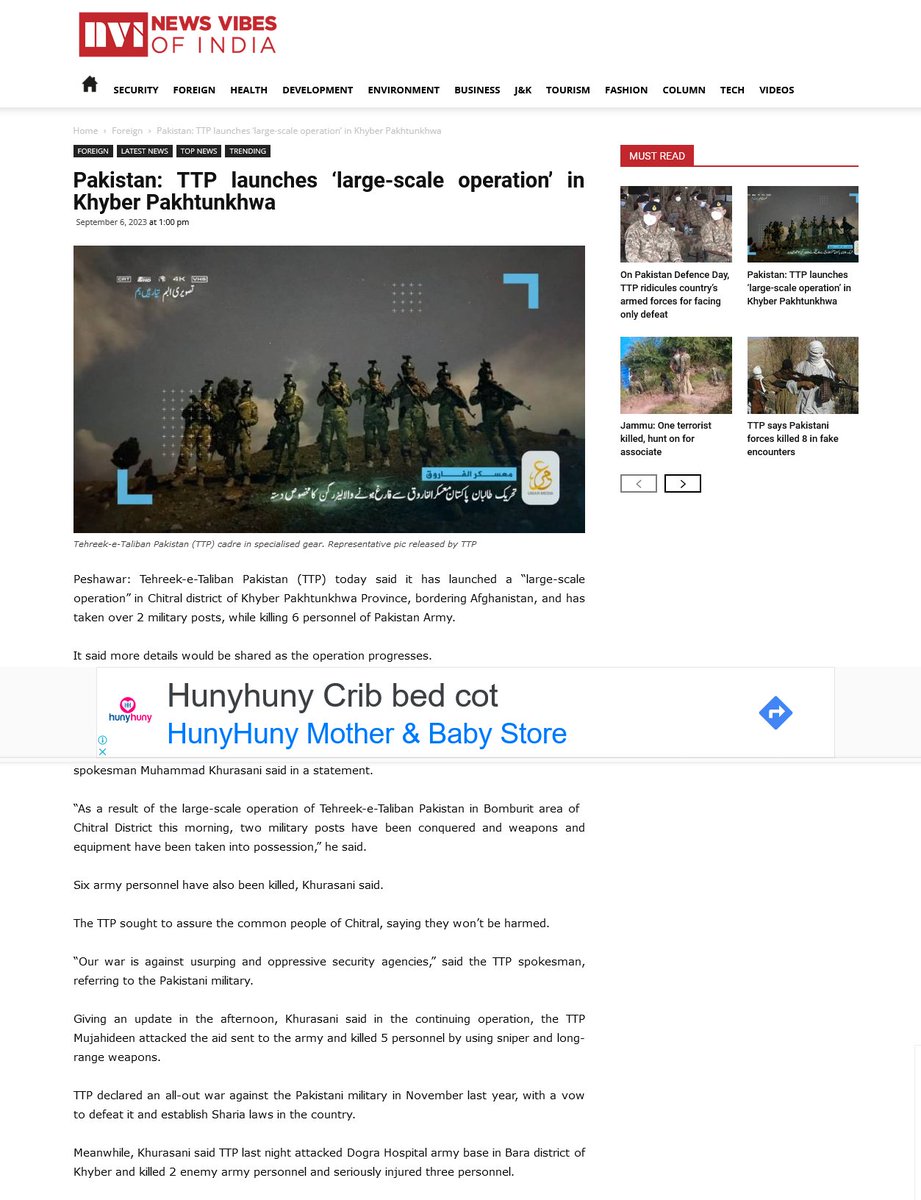 SunjayJK's tweet image. Breaking:
TTP launches ‘large-scale operation’ in #KhyberPakhtunkhwa #Pakistan, by #Radicalized Loons, w/ NOTHING better to do, from PakAf #Taliban

NO CHOICE LEFT for #PakArmy @OfficialDGISPR @HQ_IDS_India, But To WORK TOGETHER for #TerrorFreeSouthAsia

@PresOfPakistan @PMOIndia