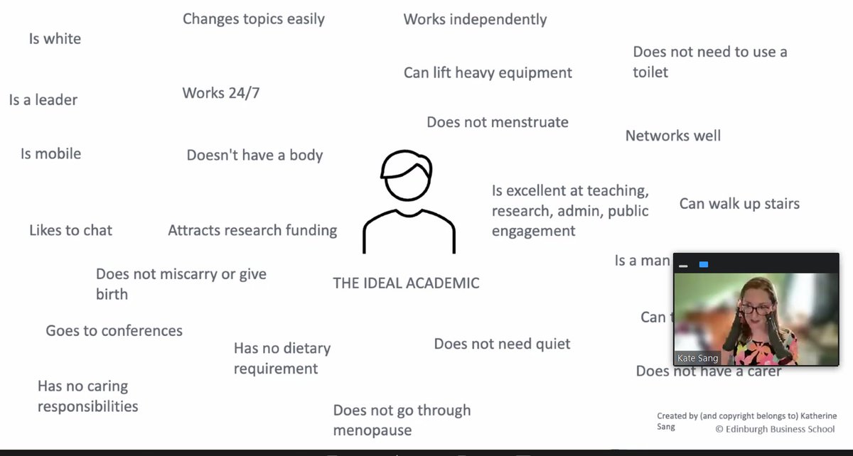 The Ideal Academic???? We need to move away from person first language & change oppressive and disabling workplaces @katesang challenging the stereotypes and social model of disability #VitaeCon2023 #Vitae23 @edi_caucus