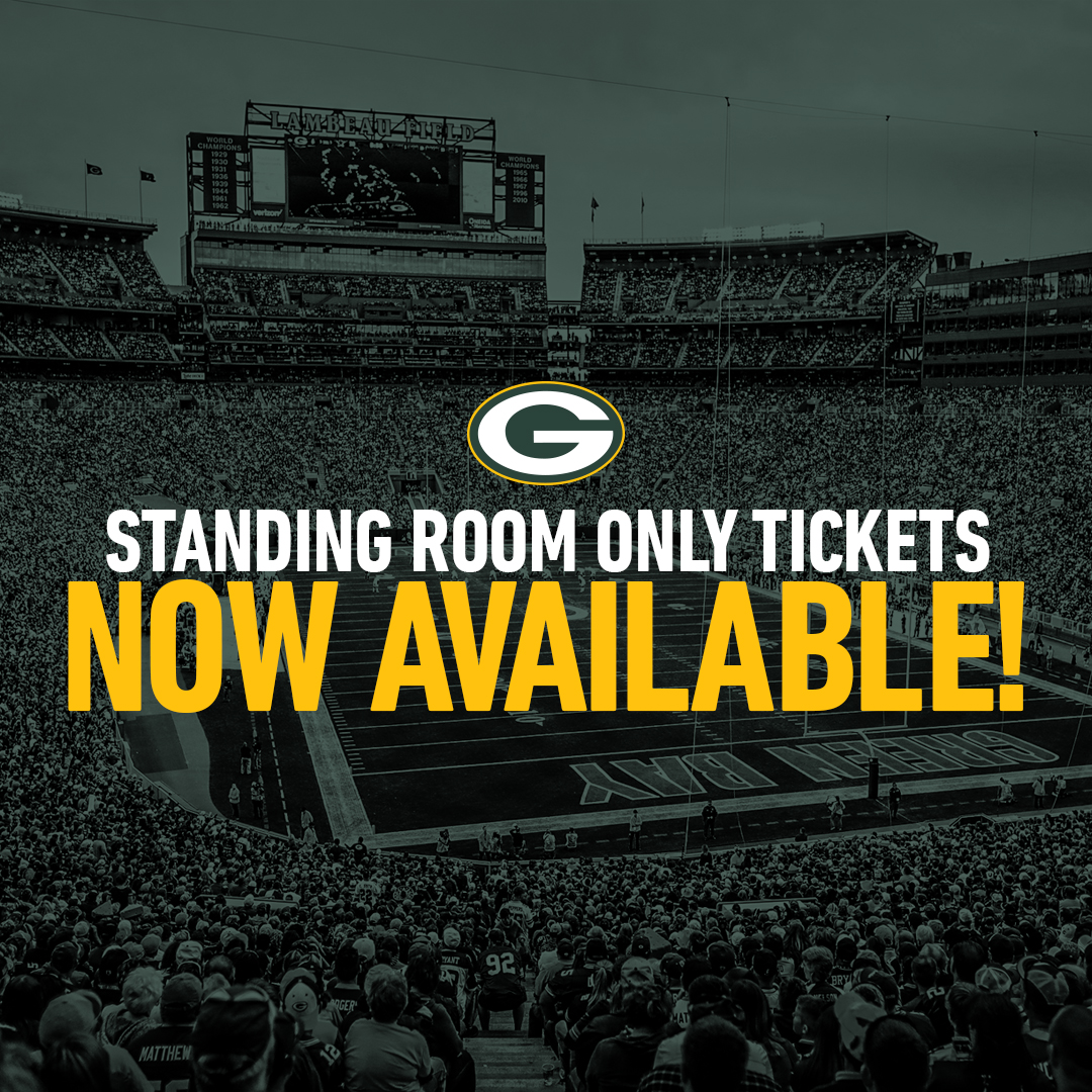 Standing room only tickets at Lambeau Field are available NOW! Purchase yours today! 🎫: pckrs.com/eg8yr7