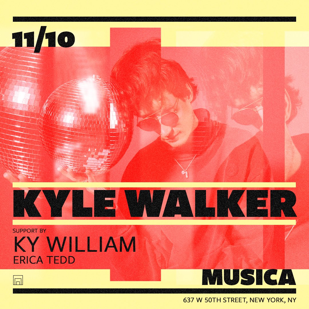 Join @KyleWalkerSongs for a night of house music at Musica with @KyWilliammusic & Erica Tedd on November 10. Presale begins Friday 9/8 at 11am, sign up for access now → hive.co/l/kylewalkermu…