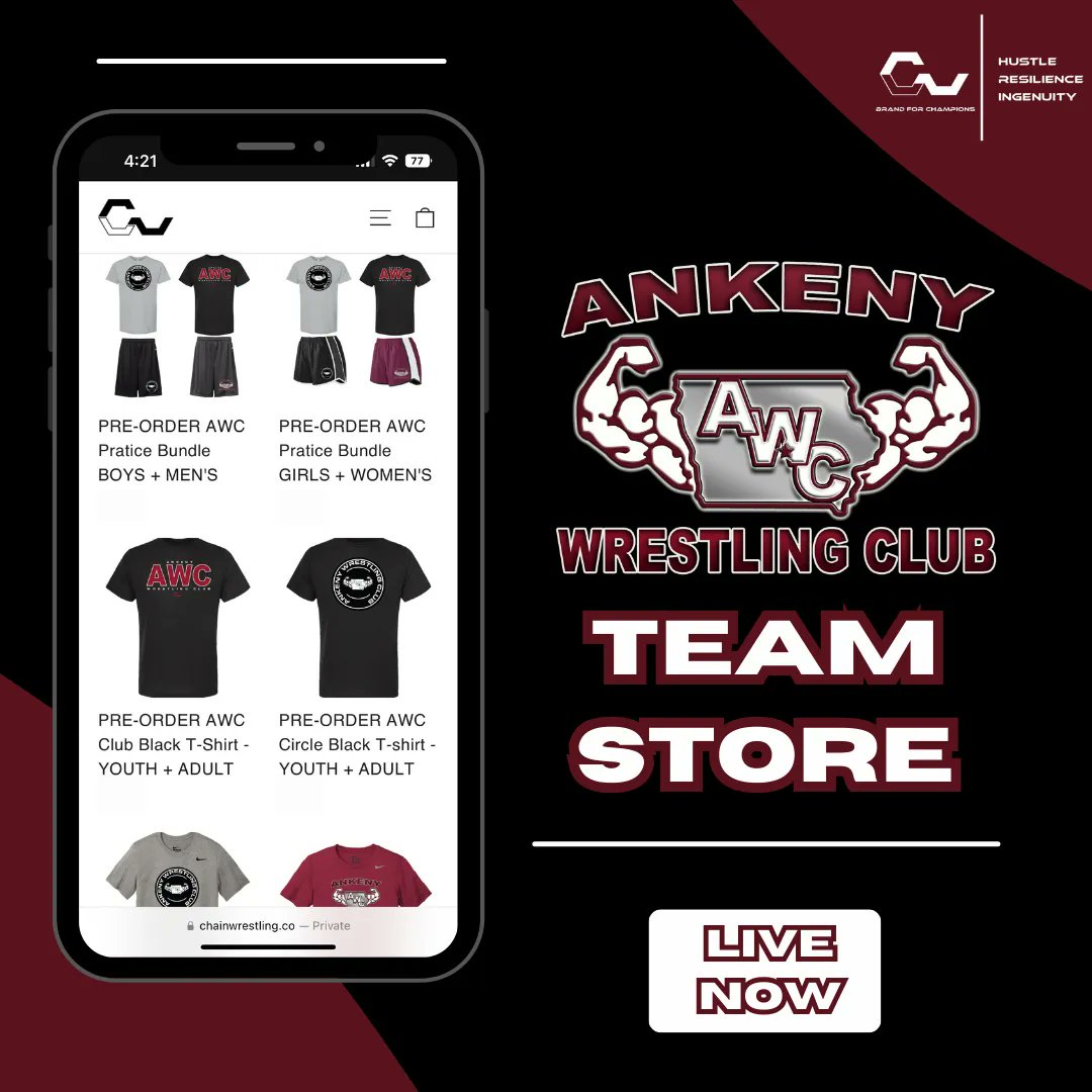 We are super excited to announce our partnership with the Ankeny Wrestling Club!

Gear up for the upcoming season with all the essential @ankenywrestlingclub gear. We've got you covered, from singlets and practice bundles to fan apparel!

buff.ly/460UkLo