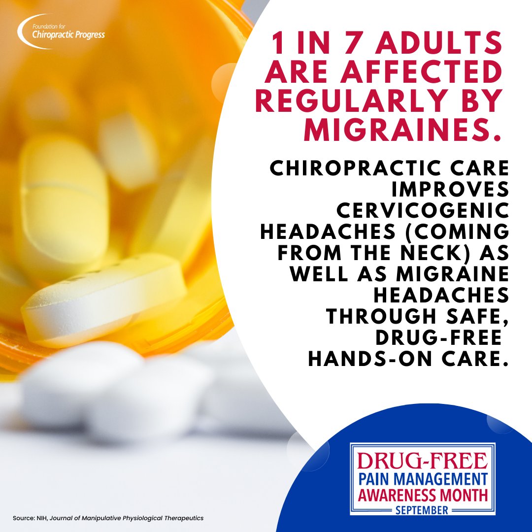 Chiropractic care is a safe, drug-free option for managing  pain associated with headaches and migraines.

#ThinkChiropractic