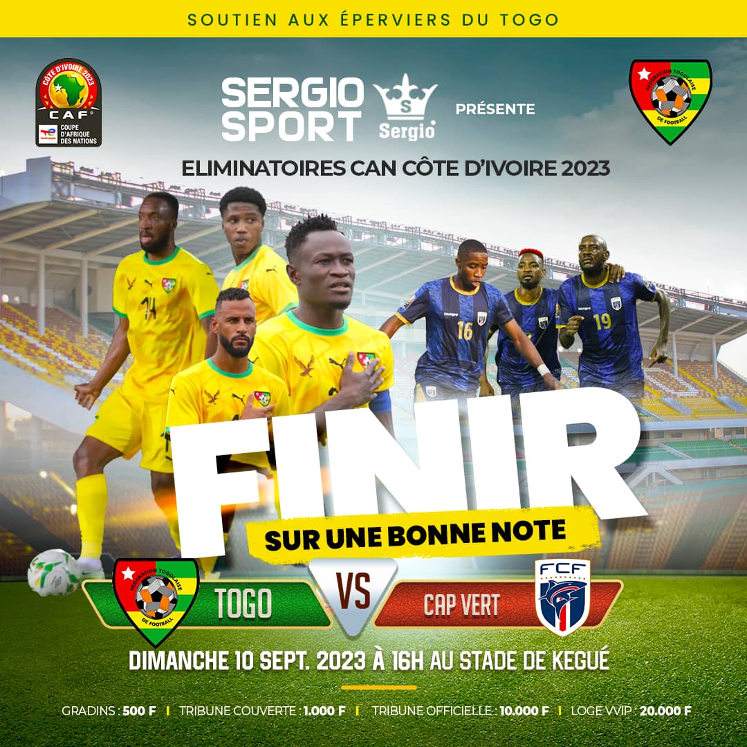 OfficielSergio's tweet photo. Prochain défi pour les Éperviers, Gagner le Cap Vert pour se donner la Confiance.
Dimanche 10 Septembre 2023 à 16h au Stade de Kegue 
Pass: 500 Fcfa, 1000 Fcfa
#TousEperviers
@FtfTogolaise 
@MinistereSports https://t.co/UCCDQMhxam
