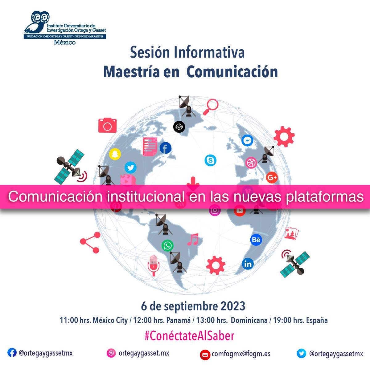Comunicación institucional en las nuevas plataformas.  <a href="/NadiaVBenet/">Nadia Viounnikoff-Benet</a>, <a href="/felipevallejos/">Felipe Vallejos M.</a> y <a href="/Juanc_Dominguez/">Juan Carlos Domínguez</a>

Valoraremos la sobresaturación de información y los escenarios de polarización. El juego de emociones, argumentos e identidades. #ConéctateAlSaber 👩🏻‍🎓

youtube.com/@institutoorte…