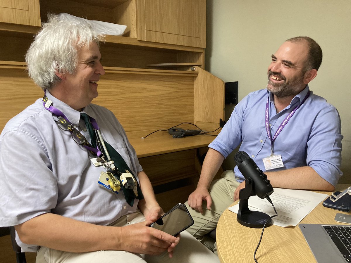 GemmaJGough's tweet photo. What a treat and privilege for Nico &amp; I to be able to interview the legend that is Dr Steve Jones about his amazing career and to hear his stories, jokes, tips &amp; pearls of wisdom for paediatric trainees and new consultants.  @ruhpaeds @RUHStaff @RUHBath @CaraCBCEO https://t.co/LN1lyAQ1Zh