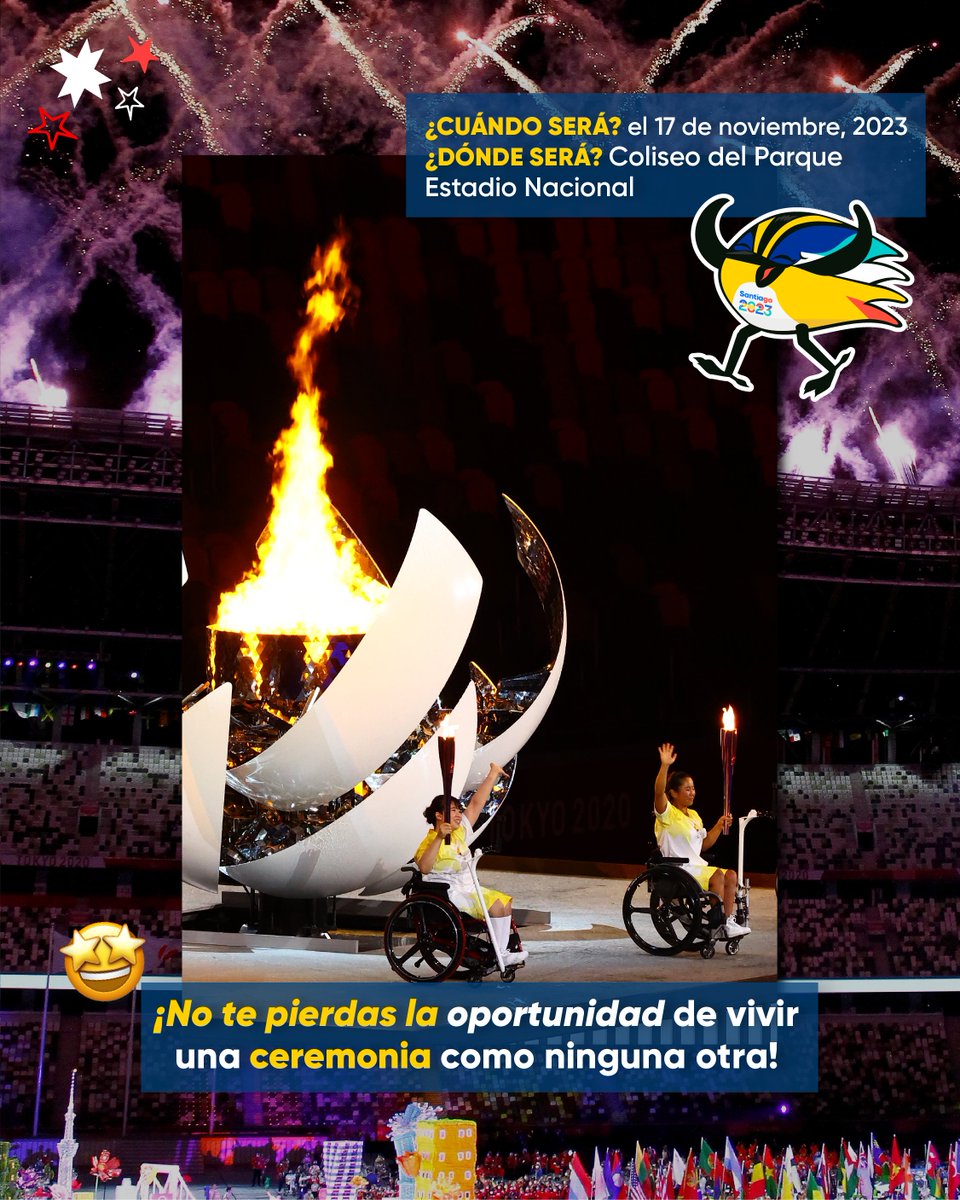 santiago2023's tweet photo. 🥳🎟️ ¡ENTRADAS YA DISPONIBLES!   

Aún quedan entradas para la ceremonia de inauguración de los Juegos Parapanamericanos #Santiago2023🇨🇱. ¡Apúrate y adquiere la tuya! 🏃💨   

El 17 de noviembre sé parte de una experiencia única e inolvidable. ¡Te esperamos! 🤩