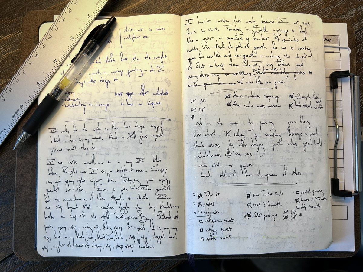 I didn’t journal for a long time bc it felt like a burden. I’d see a cool prompt & think “this is the one!” …and do nothing with it. Now I just open the page & write, draw, sketch - whatever my brain needs to work it out. Doesn’t have to be perfect - just has to be yours.